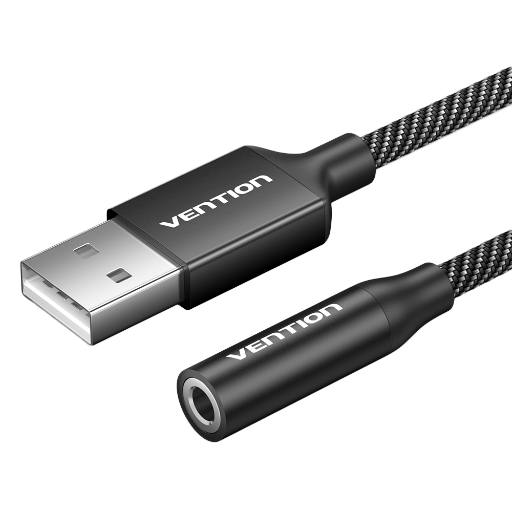 [28761] Vention AUDIO CONVERTER USB-A to 1x3.5mm 1.0m Cable Braided CVEBF