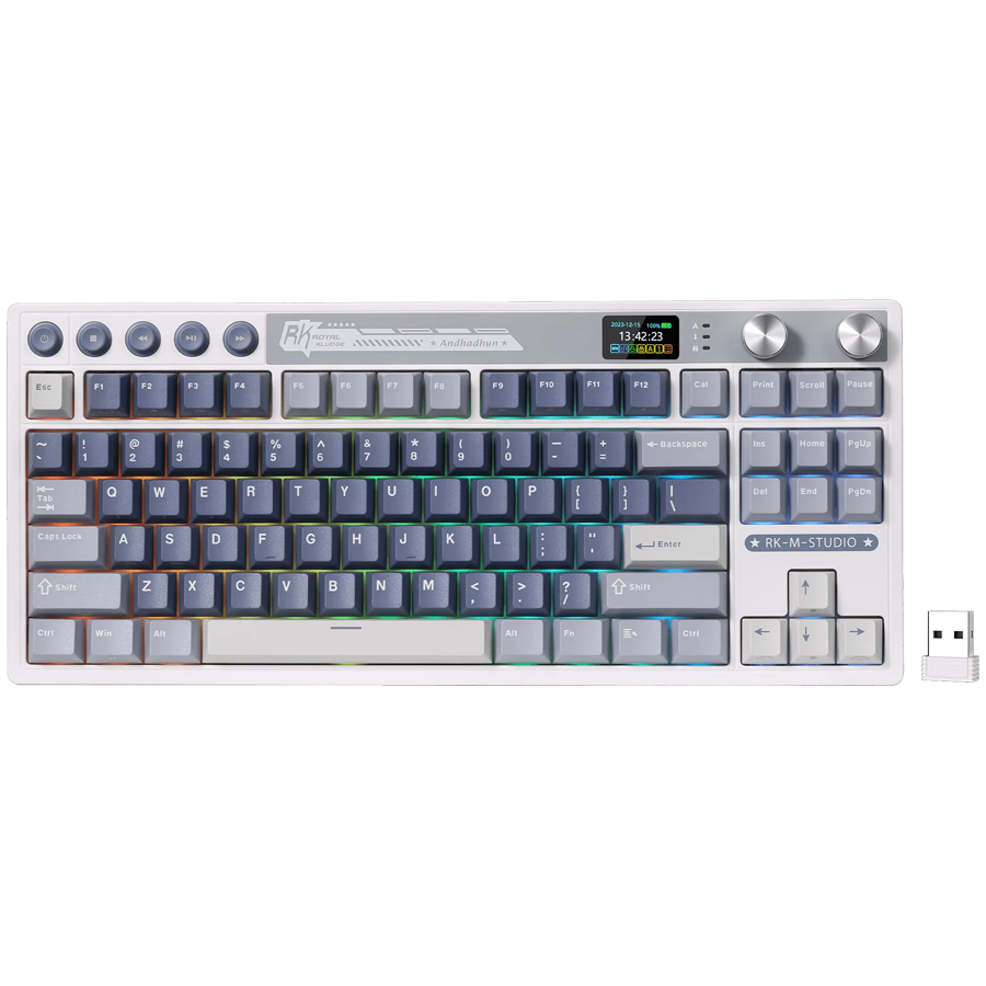 Royal Kludge RK M87 Ocean Blue Gaming Keyboard Beige Switch