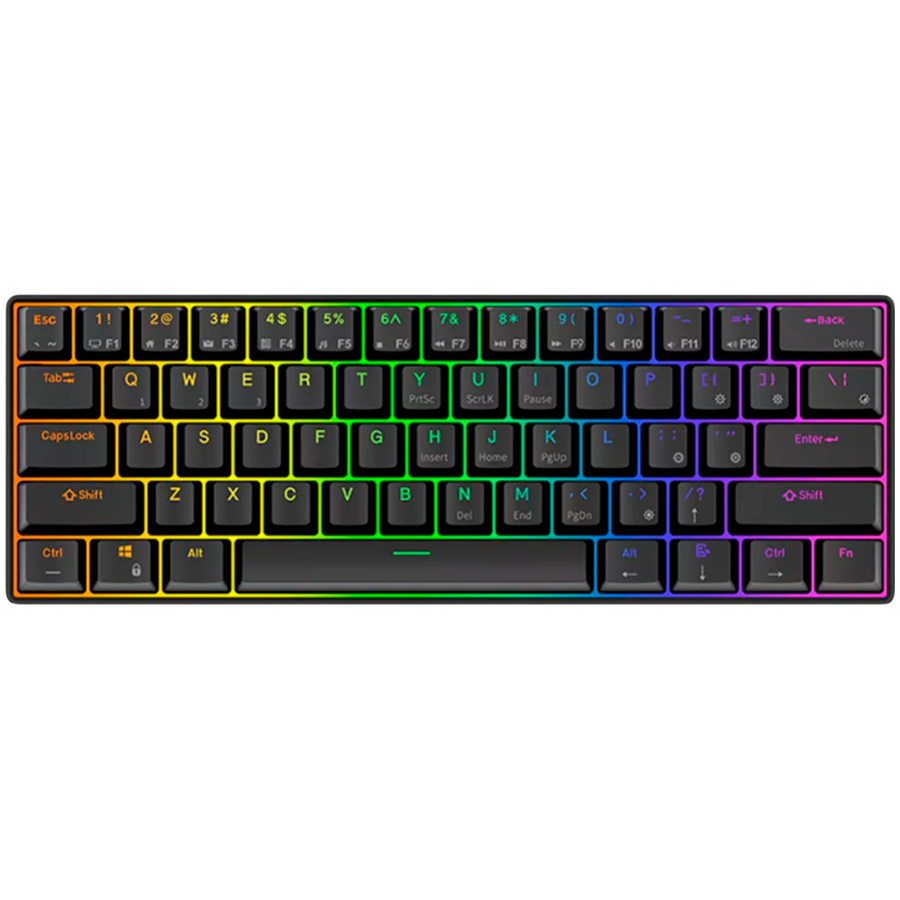 [RK-61-BLK-REDSW-US] Royal Kludge RK61 Black Gaming Keyboard Red Switch