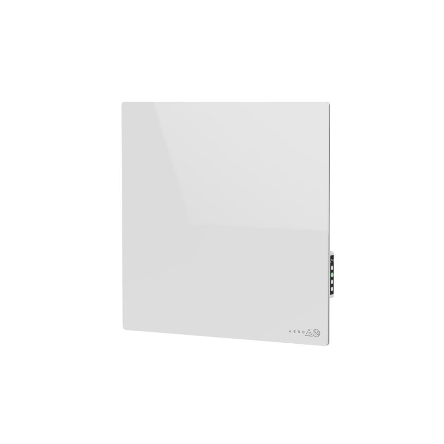 AENO Premium Eco Smart Quadro Wall Heater, 500W, 50x50 cm., Tempered glass, Infrared+convection heating type, LED display Plug type: United Kingdom (G type), WHITE, , Made in Poland