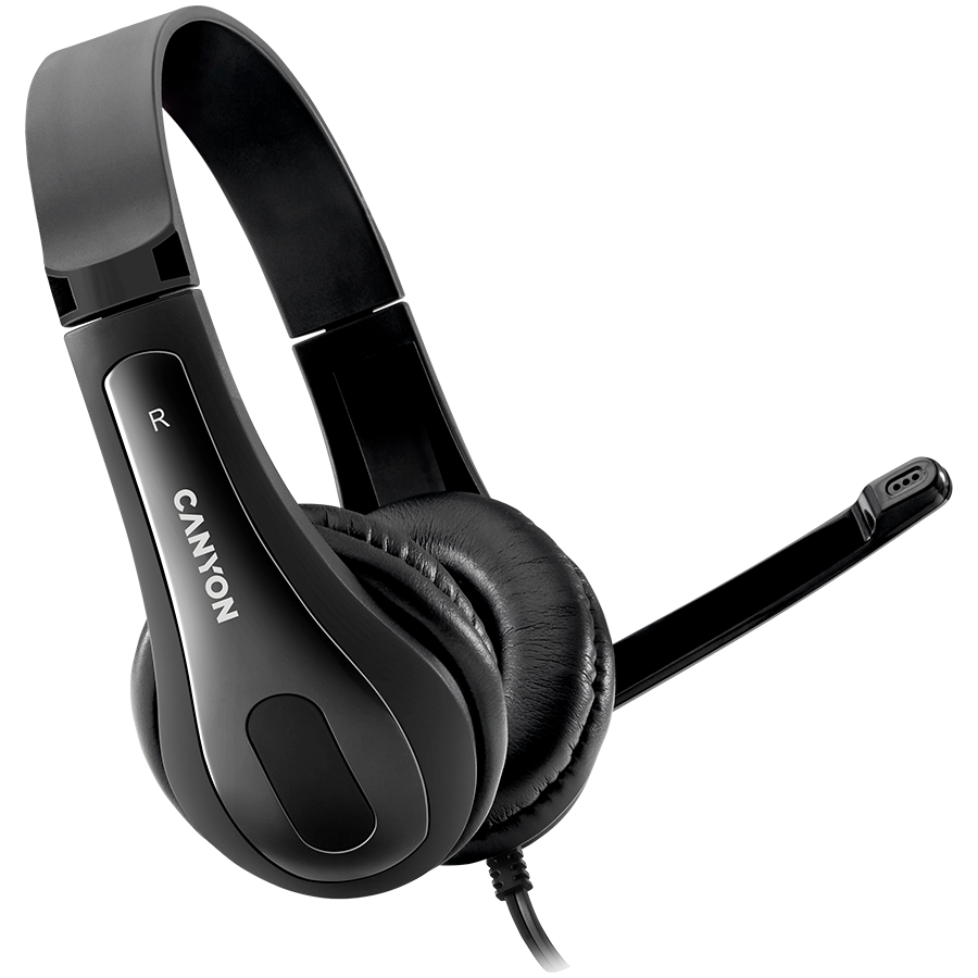 [CNS-CHSC1B] CANYON PC headset HSC-1 PC Mic Flat 2m Black