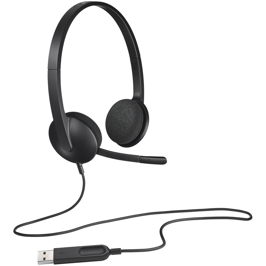 Logitech H340 Corded Headset - Black - USB