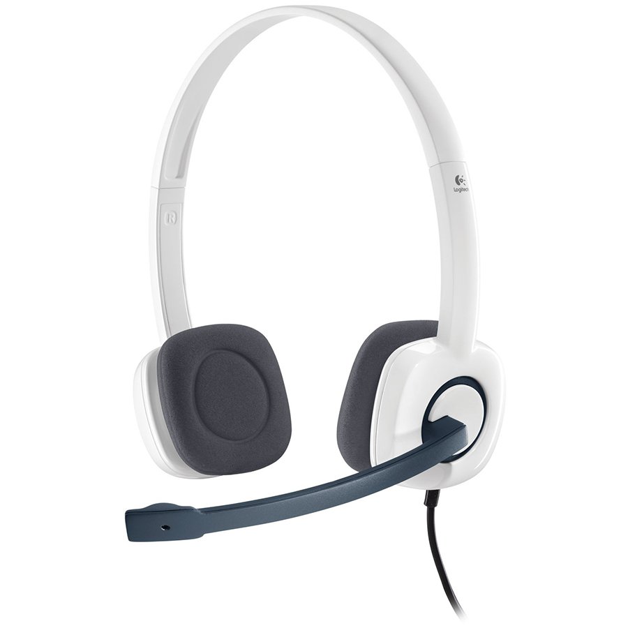 [981-000350] LOGITECH H150 Corded Stereo Headset - CLOUD WHITE - Dual Plug