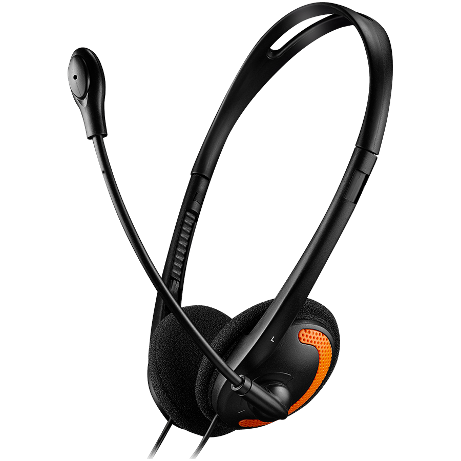 [CNS-CHS01BO] CANYON PC headset HS-01 PC Mic Flat 1.8m Black Orange