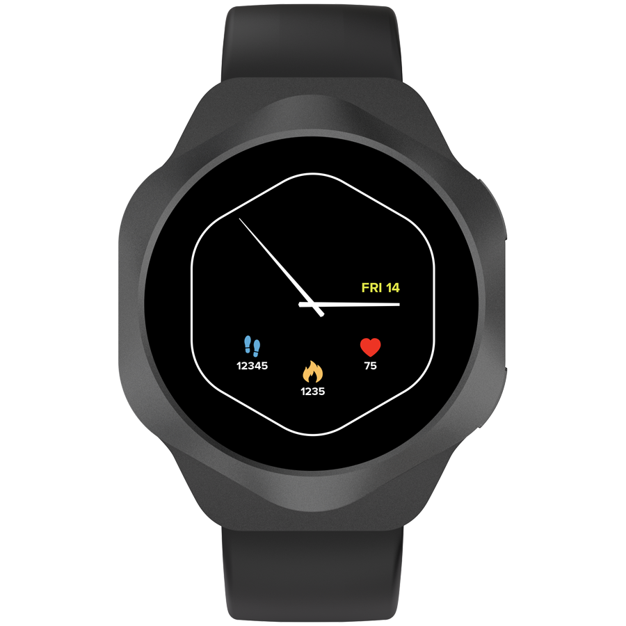[CNS-SW88BB] CANYON Smart Watch Hexagon 88 BT-CALL Black