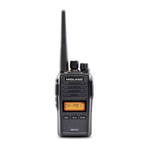 [28646] Midland G18 Pro NC (Noise Cancellation) PMR Radio IP67 Waterproof, Military Standard Certified, Long Battery Life & PC Programmable
