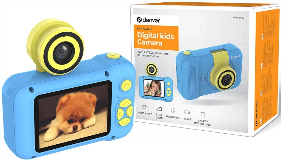 [30654] Denver Kids Photo Digital Camera 40MP with Flip Lens for Selfies KCA-1351BU Blue