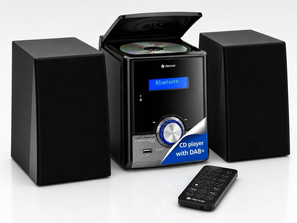 [30695] Denver MDA-285 Mini HiFi Music System with CD, Bluetooth, USB & FM Radio