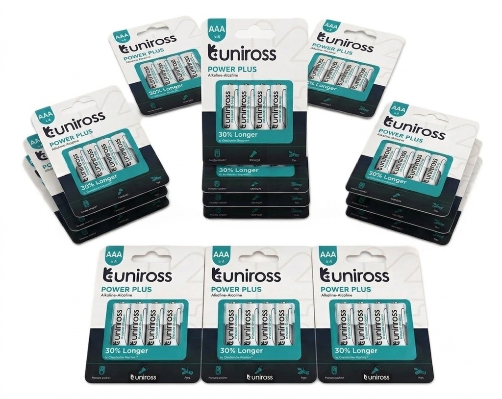 [30749] Uniross Alkaline AAA Power Plus Batteries 4 Pcs (Bundle of 15 Packs)