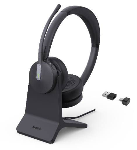[28511] Yealink Headset Wireless Bluetooth 3-Mic NC with B/T Dongle & Charging Stand BH70 Dual Teams