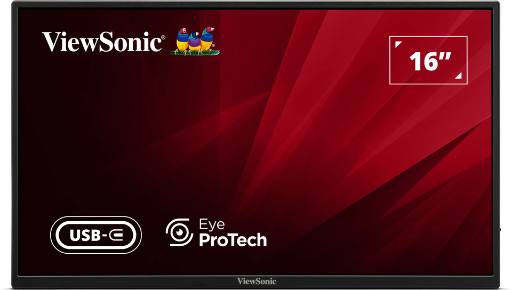 [28413] Viewsonic Monitor Portable 16" Full-HD with USB-C/HDMI, PD, Foldable Stand & Protective Sleeve VA1650