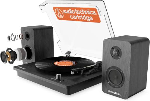 Oakcastle TT200 Belt Drive Turntable with 2x External 50W Speakers