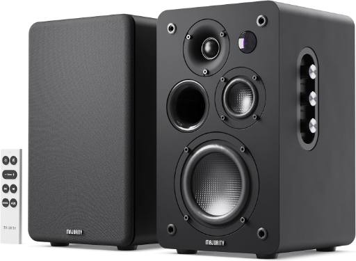 [30456] Majority Speakers Active D100X 100W 5'' 3-Way BT/USB/HDMI/DSP/Phono Black (pair)