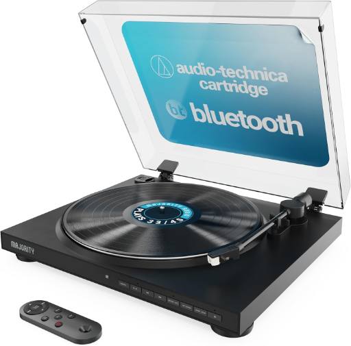 [30454] Majority Turntable AUTO Automatic Tone Arm & Start, BT & USB Recording