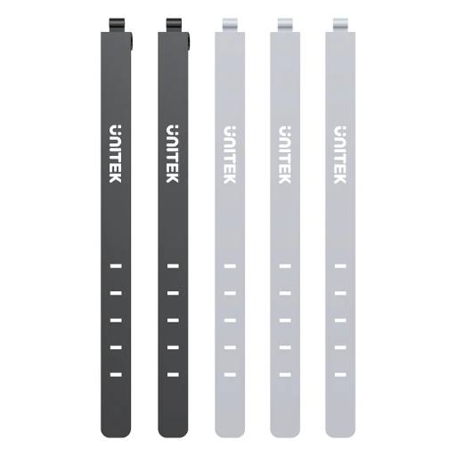 [28369] Unitek Cable Organizer Silicone FlexiTies 5pk (2xBlack 3xGrey) 135x10mm OT1095A