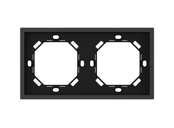 HDL Panel XELENT SERIES Charcoal Grey Panel Frame 2 Gang