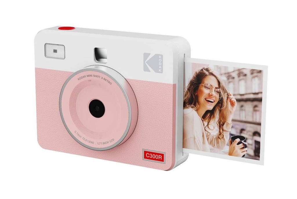[31227] Kodak Instant Camera & Printer Mini Shot RETRO 3 Pink 3x3 (8 sheets)