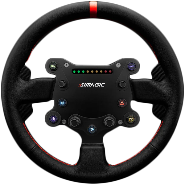 [GTS(LEATHER)] SIMAGIC GT Sport Steering Wheel 300 mm, QR50, Shifters, leather, S201