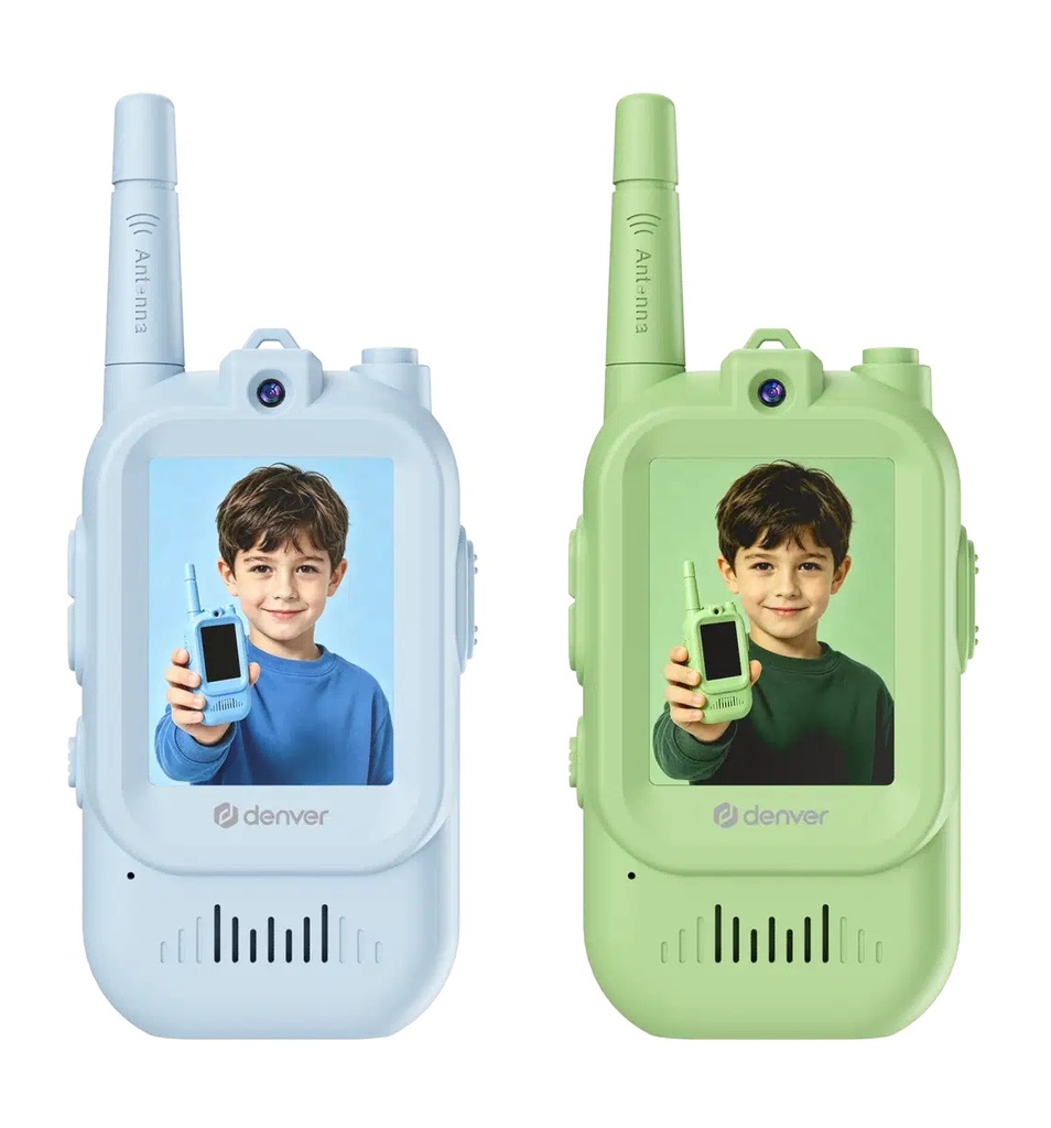 [31276] Denver KIDS Walkie Talkie Set 2.4GHz with Display for Video Calls WTV-462BUGN Blue & Green