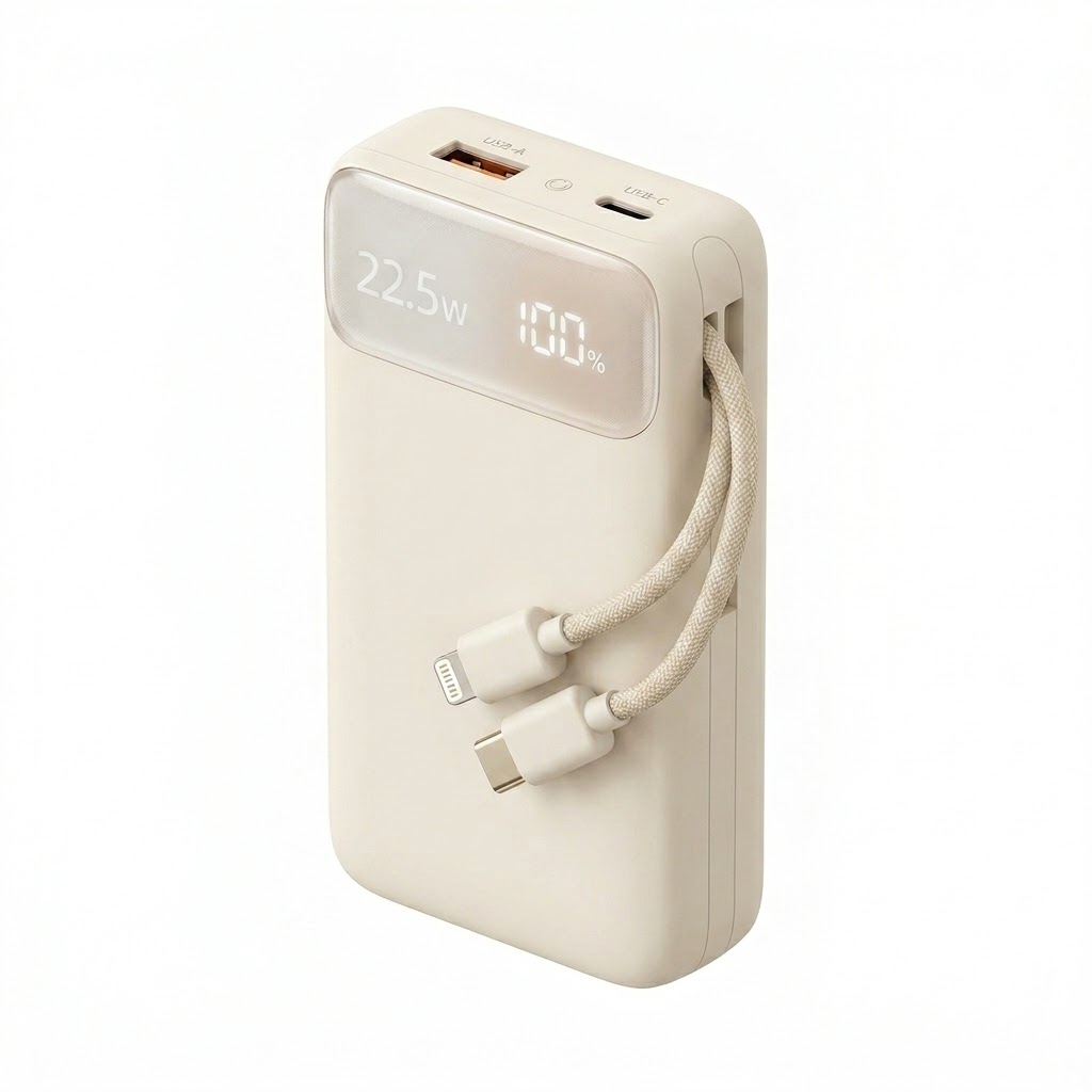 [30223] Baseus Powerbank 22.5W 20000mAh + Display EnerFill FC11 Beige