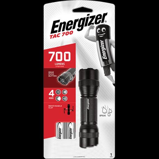 [28249] Energizer Tactical 700 Torch Light 700 Lumens IPX4 (2x CR123 Lithium Batteries Included)