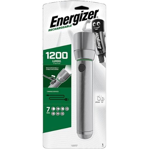 [28257] Energizer Vision HD Metal USB-C Rechargeable Torch Light 1200 Lumens IPX4 (USB Charging Cable Included)