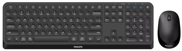 Philips Keyboard and Mouse Combo SPT6407B/00 Wireless, Bluetooth, Black