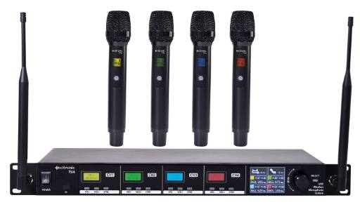 [28038] Citronic TU4-H Quad True Diversity Multi-UHF Wireless Microphone System (4 x Handhelds) 171.043UK