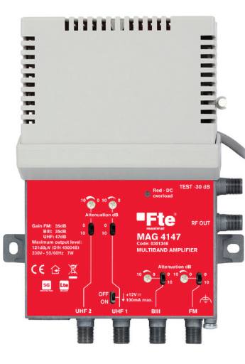 [28024] FTE MAG4147 Multiband Amplifier 2xUHF/VHF/FM 47/121dB