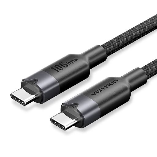 Vention IT Cable USB-C 3.2 Gen2 M-M 1.0m Braided Aluminum Black TRGBF