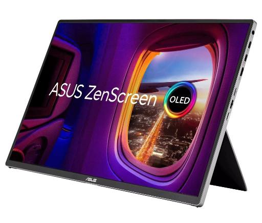 [30415] ASUS Monitor Portable ZenScreen 16" WUXGA OLED 1ms Power Pass-Through Auto-Rotate HDMI Dual USB-C Power MQ16FC