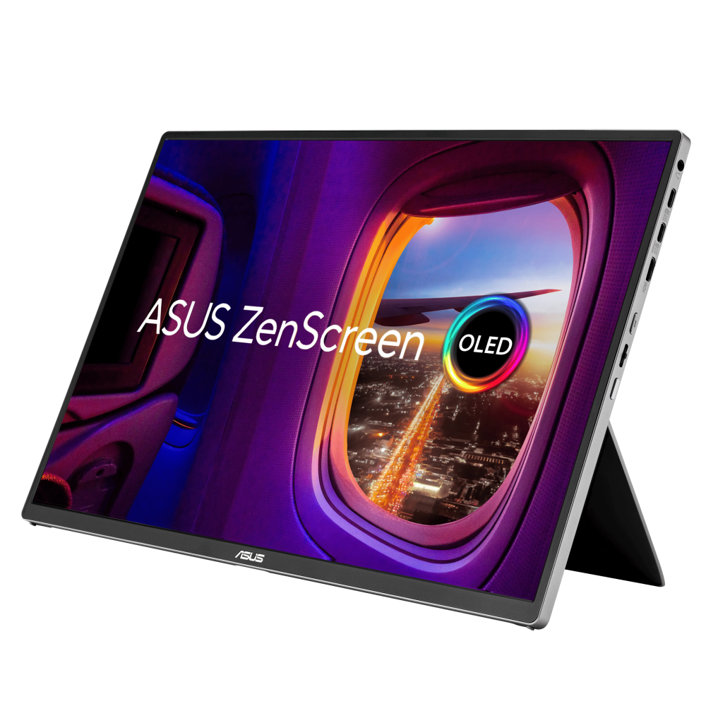 [30415] ASUS Monitor Portable ZenScreen 16" WUXGA OLED 1ms Power Pass-Through Auto-Rotate HDMI Dual USB-C Power MQ16FC