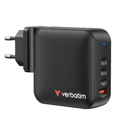 [27944] Verbatim Charger Wall 165W Mini GaN 3xUSBC 1xUSBA GNC-140