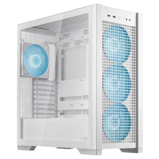 [27919] ASUS PC Case TUF Gaming eATX Mesh Front Panel Interchangeable Glass-Mesh Side Panels 4x Pre-Installed Fans USB-C GT302 ARGB White