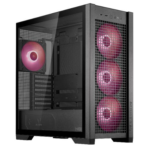 [27918] ASUS PC Case TUF Gaming eATX Mesh Front Panel Interchangeable Glass-Mesh Side Panels 4x Pre-Installed Fans USB-C GT302 ARGB Black