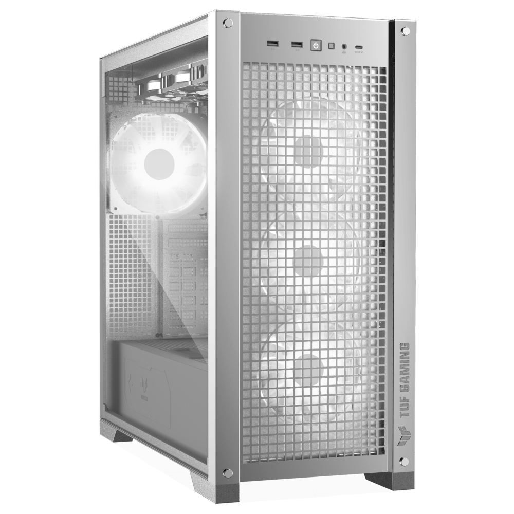 [27918] ASUS PC Case TUF Gaming eATX Mesh Front Panel Interchangeable Glass-Mesh Side Panels 4x Pre-Installed Fans USB-C GT302 ARGB Black