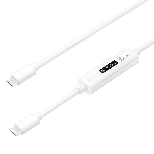 j5create Charging Cable USB-C to USB-C with OLED Dynamic Power Meter 100W JUCP14