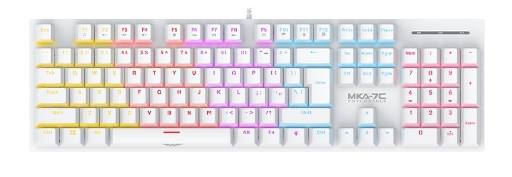 [27790] Armaggeddon MKA-7C White Mechanical Gaming Keyboard 104 Linear Red Keys