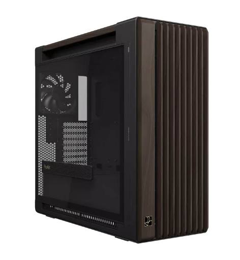 ASUS PC Case ProArt ATX Walnut Wood Front Panel Tempered Glass Side Panel 3x Pre-Installed Fans IR Dust Indicator Type-C PA602 Wood Edition Modern Black TG