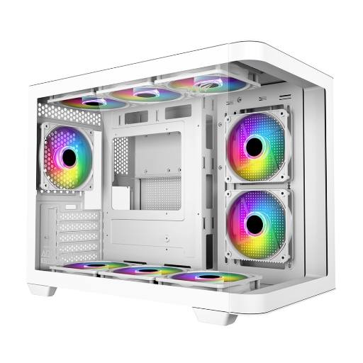 [27767] Armaggeddon Gaming Case M-ATX AQUARON X-CURVE 285 White