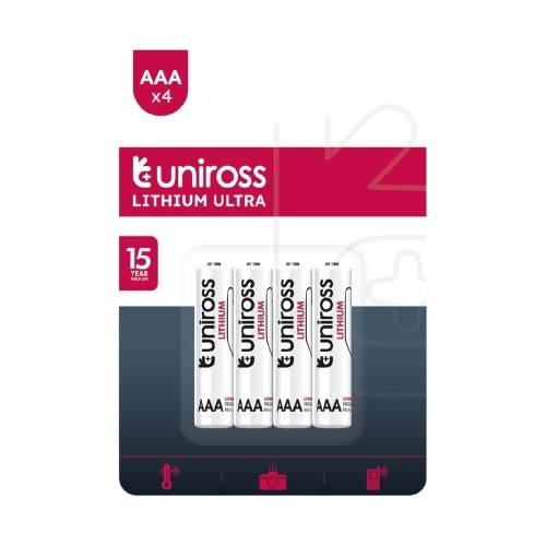 [27750] Uniross Lithium AAA Ultra Batteries 1250mAh (4pack)