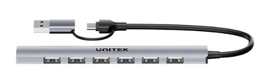 Unitek USB-A Hub 7-Port USB2.0 with 0.15m cable H1209A