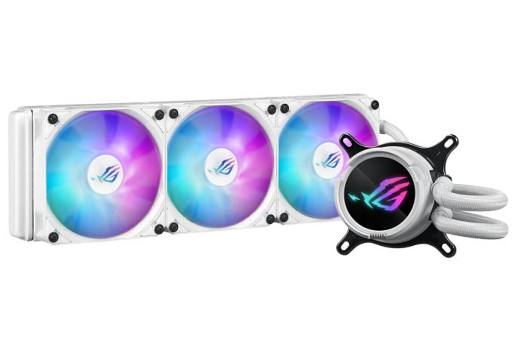 [30378] ASUS CPU Liquid Cooler ROG Strix Triple Premium ARGB GEN2 Fans Asetek Gen7 v2 Pump  2.1" IPS LCD Display LC III 360 ARGB LCD White