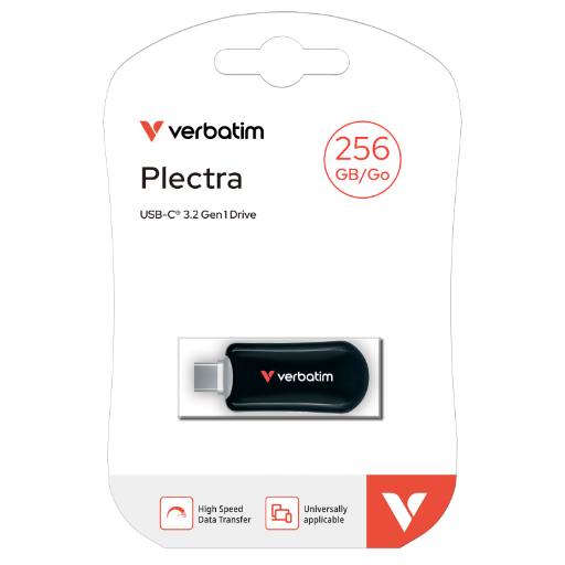 [27560] Verbatim USB Drive 3.2 PLECTRA USB-C 256GB Black
