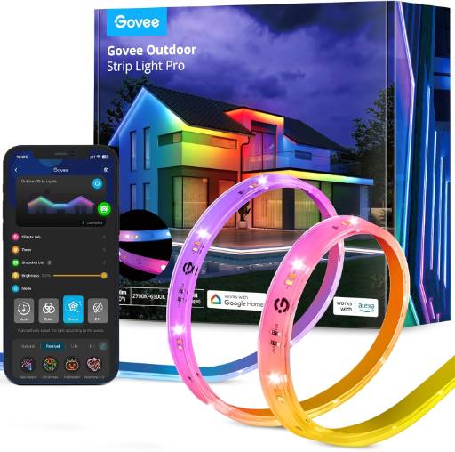 [27478] Govee Outdoor LED Strip Smart RGBIC WiFi & BT Lights 10m -UK- H70A1