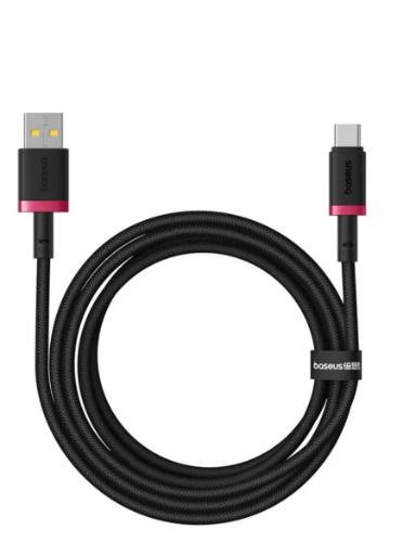 [27462] Baseus Cable USB-C to USB-A Dura Series Braided 2.0m Black+Red