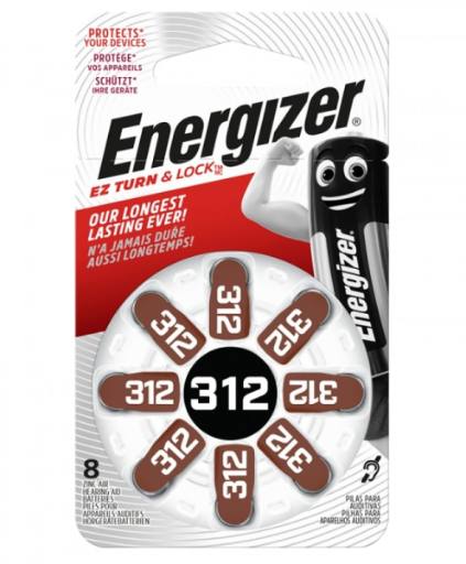 [30351] Energizer Batteries Zinc-Air for Hearing Aids (8pcs) Size 312