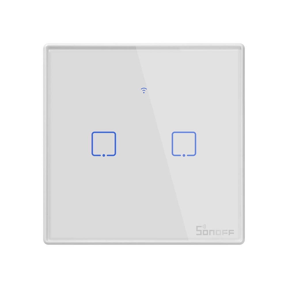 [26936] Sonoff T2EU2C-TX WiFi Smart Wall Touch Switch 2-Button White