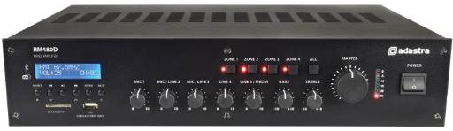 Adastra PA 100V Amplifier RM480D 480W FM/DAB/USB/BT/4Z 953.227UK