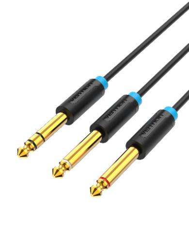 Vention AUDIO 6.3mm M to 2x6.3mm M TRS Cable 3.0m BATBI
